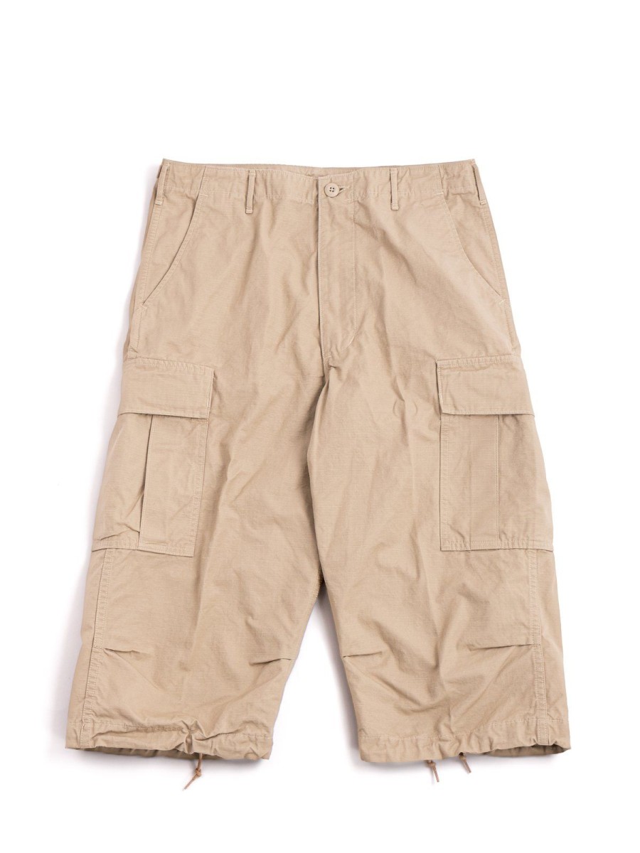 orSlow oddments Vintage Fit 6 Pocket Cargo Shorts Ripstop Beige | Shorts