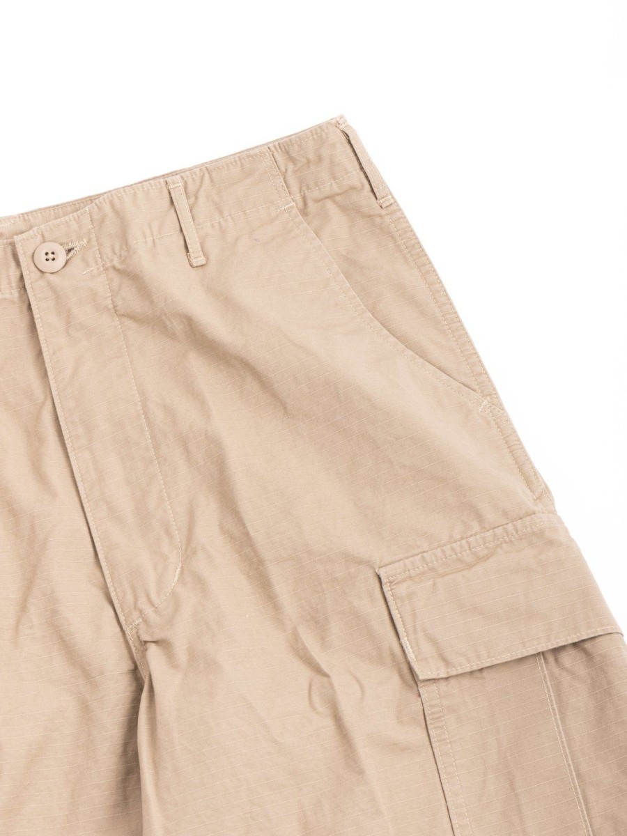 orSlow oddments Vintage Fit 6 Pocket Cargo Shorts Ripstop Beige | Shorts