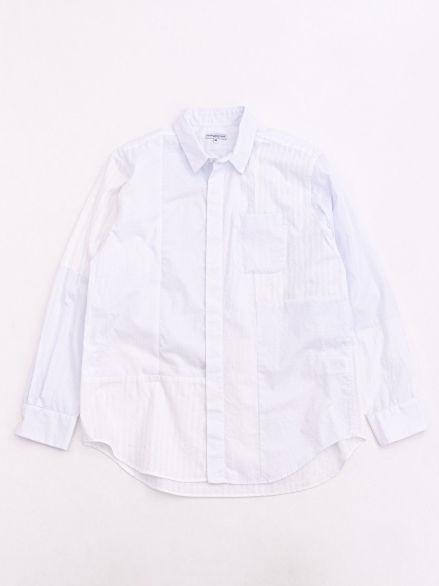 Engineered Garments Combo Short Collar Shirt White Pima Cotton | Shirts