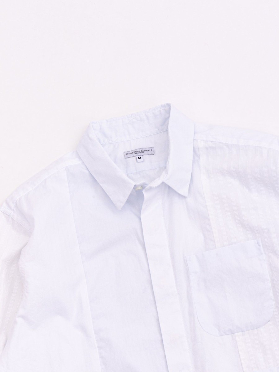 Engineered Garments Combo Short Collar Shirt White Pima Cotton | Shirts