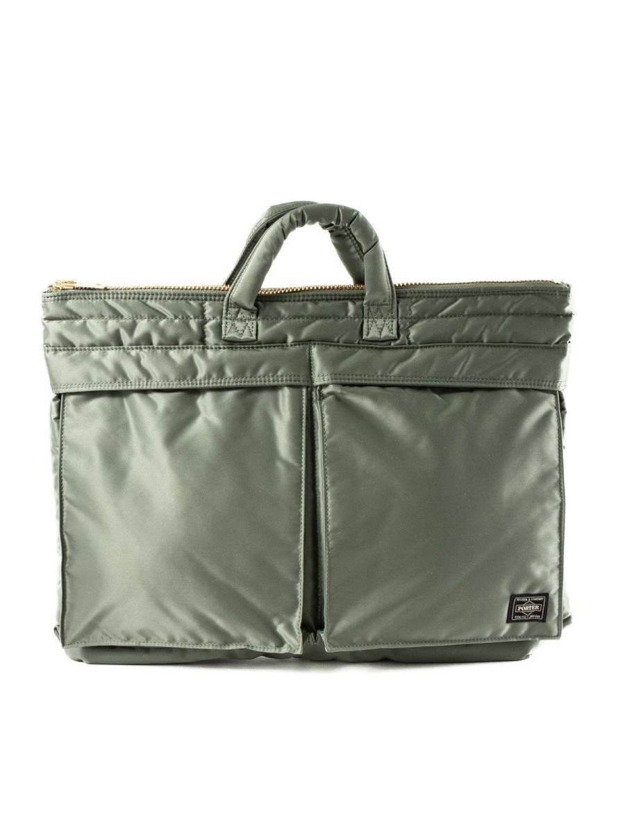 Porter – Yoshida & Co Ltd Tanker Short Helmet Bag (L) Sage Green | Bags & Luggage