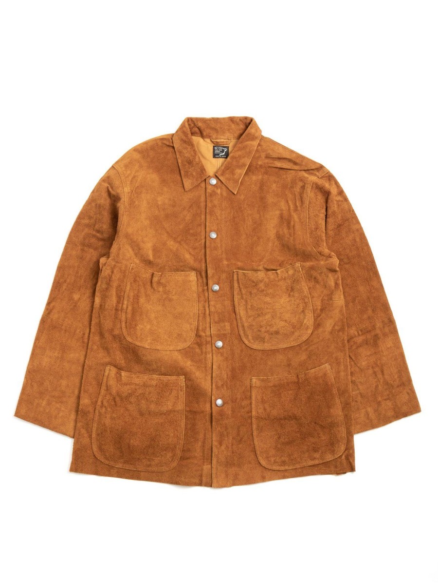 orSlow Utility Coverall Cow Leather Brown | Jackets