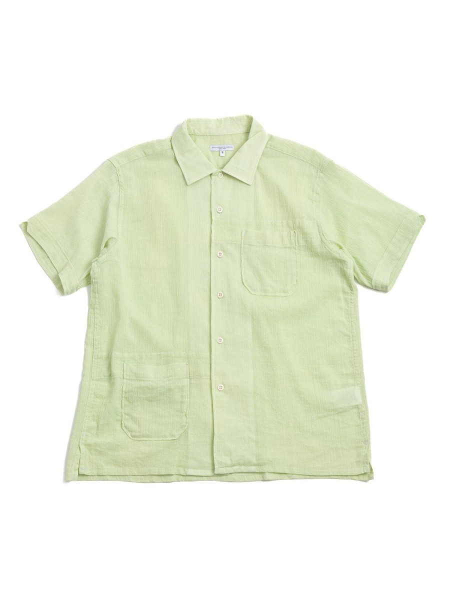 Engineered Garments Camp Shirt Cotton Crepe Lime | Shirts