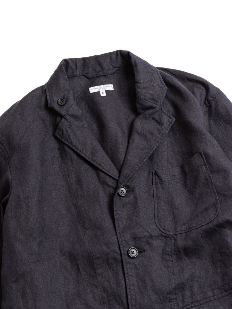 Engineered Garments Loiter Jacket Navy Linen Twill | Jackets