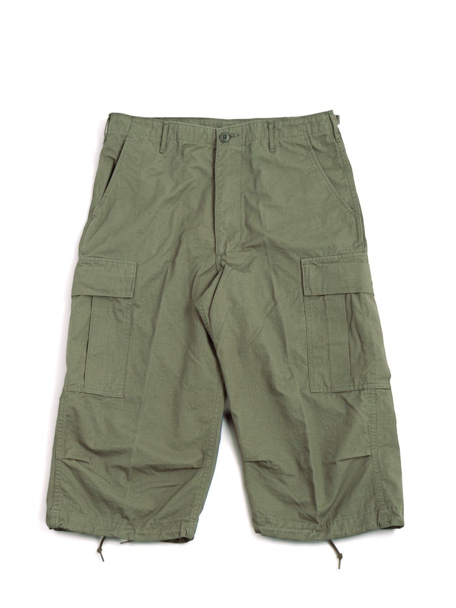 orSlow oddments Vintage Fit 6 Pocket Cargo Shorts Ripstop Army Green | Shorts