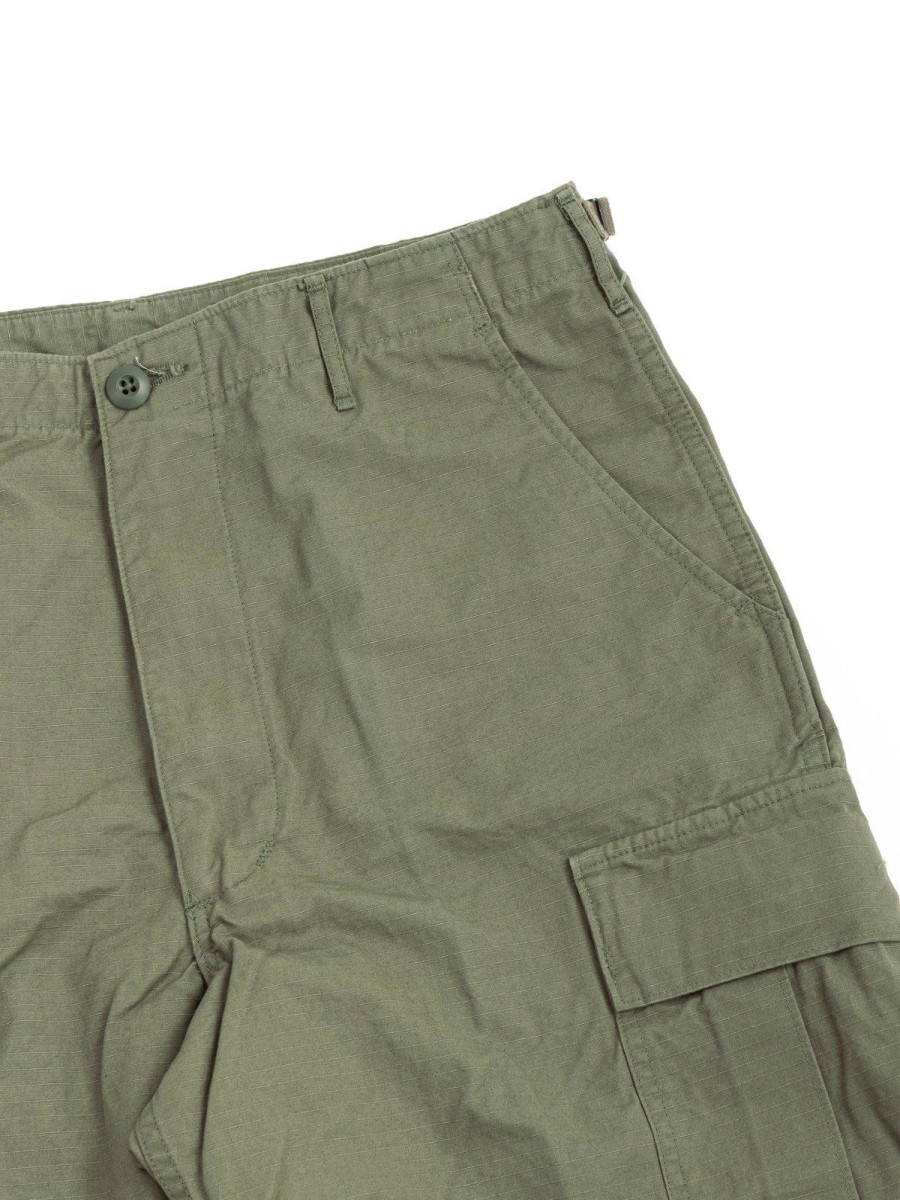 orSlow oddments Vintage Fit 6 Pocket Cargo Shorts Ripstop Army Green | Shorts