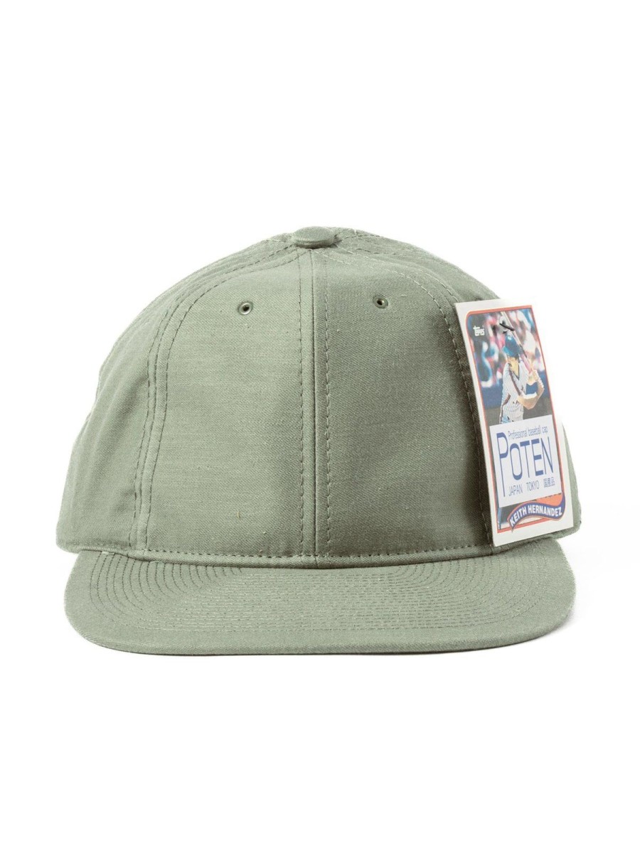 Poten Back Satin Olive Baseball Cap | Headwear