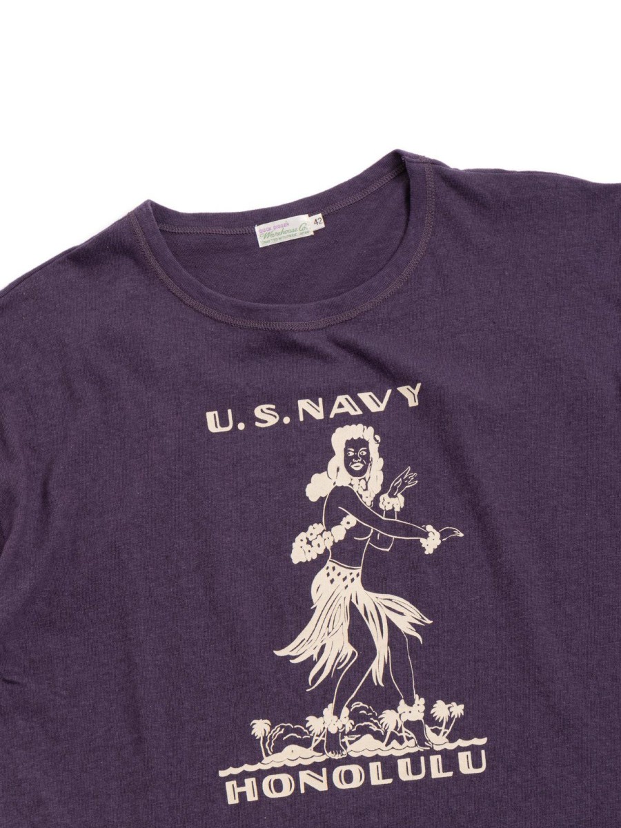 Warehouse & Co Lot 4091 Usn Skivvy Shirts Honolulu Navy | T Shirt S/S Print