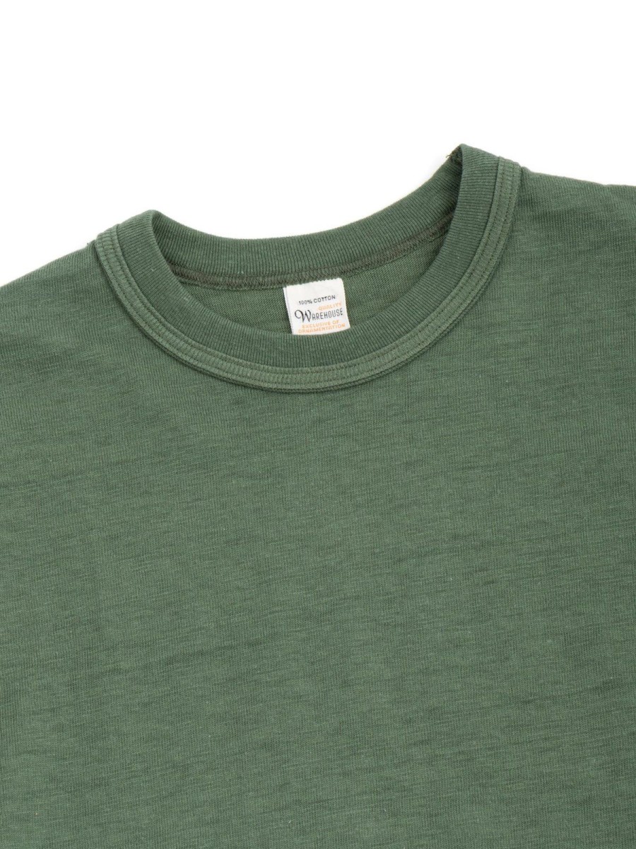 Warehouse & Co Lot 4601 No Print T Shirt Green | T Shirts S/S