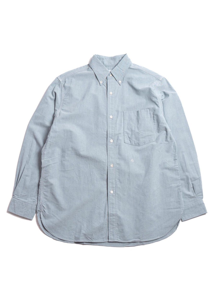 Nanamica Button Down Wind Shirt Grayish Navy | Shirts