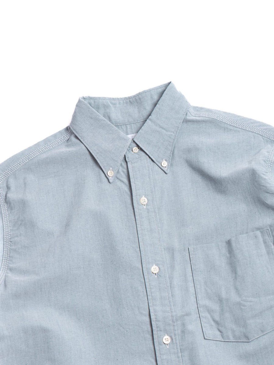 Nanamica Button Down Wind Shirt Grayish Navy | Shirts