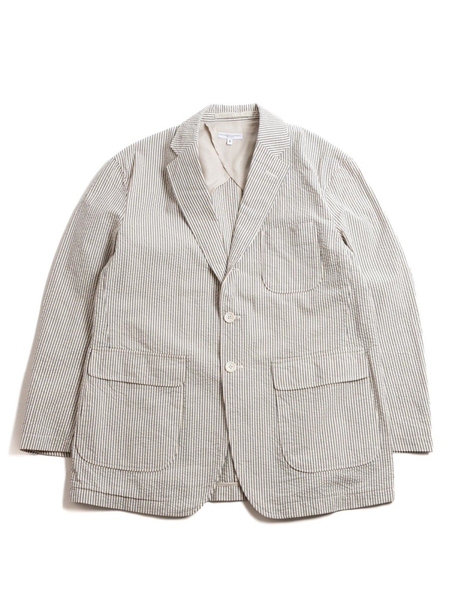 Engineered Garments Ivy Blazer Navy/Natural Cotton Seersucker | Jackets