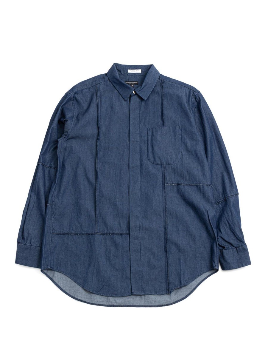 Engineered Garments Combo Short Collar Shirt Indigo 4.5Oz Denim Shirting | Shirts