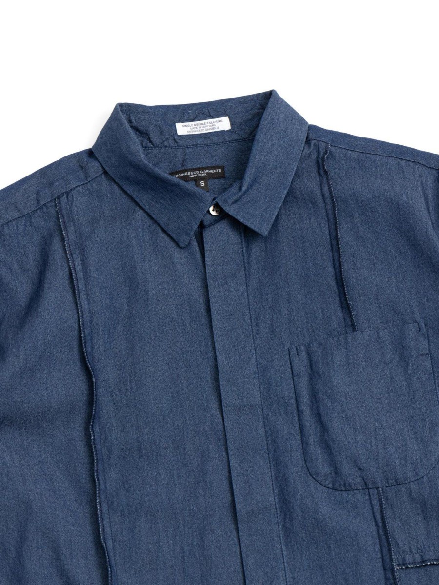 Engineered Garments Combo Short Collar Shirt Indigo 4.5Oz Denim Shirting | Shirts