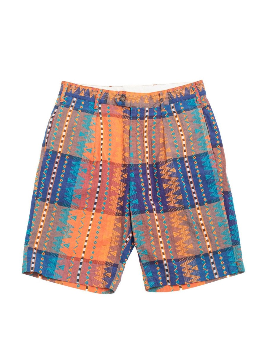 Engineered Garments Sunset Short Blue/Orange Ethno Dobby | Shorts