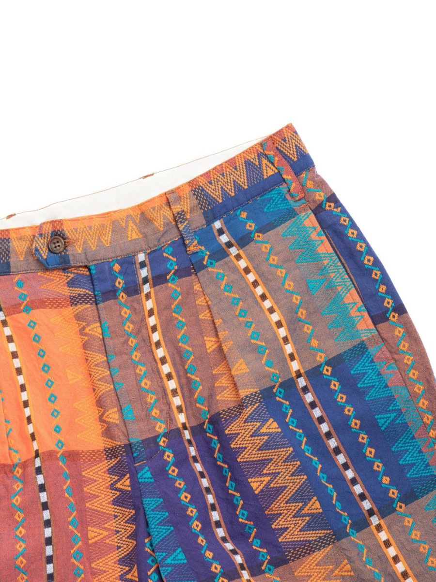 Engineered Garments Sunset Short Blue/Orange Ethno Dobby | Shorts