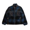 and wander Check Boa Jacket Blue | Outerwear