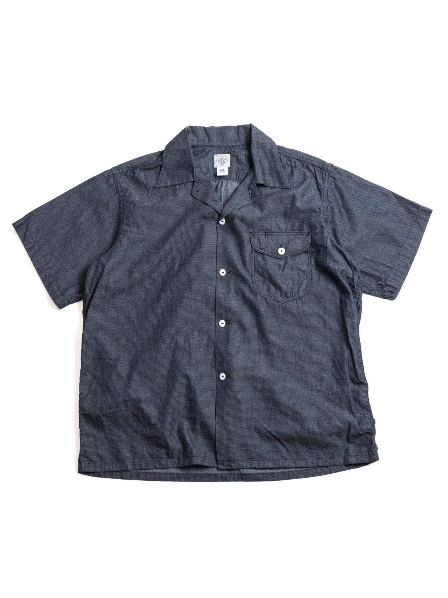 Post O’alls New Basic S/S Shirt Dobby Dot Chambray Indigo | Shirts