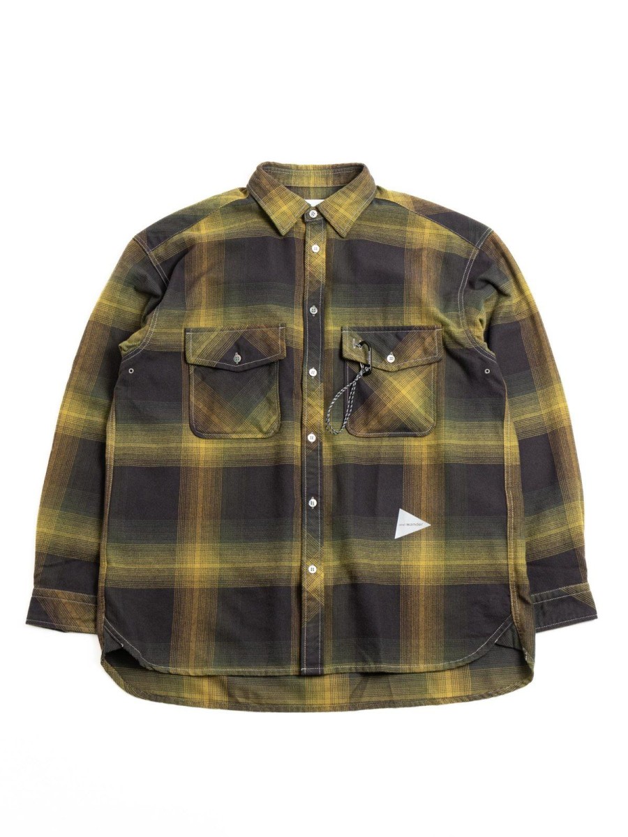 and wander Thermonel Check Shirt Khaki | Shirts