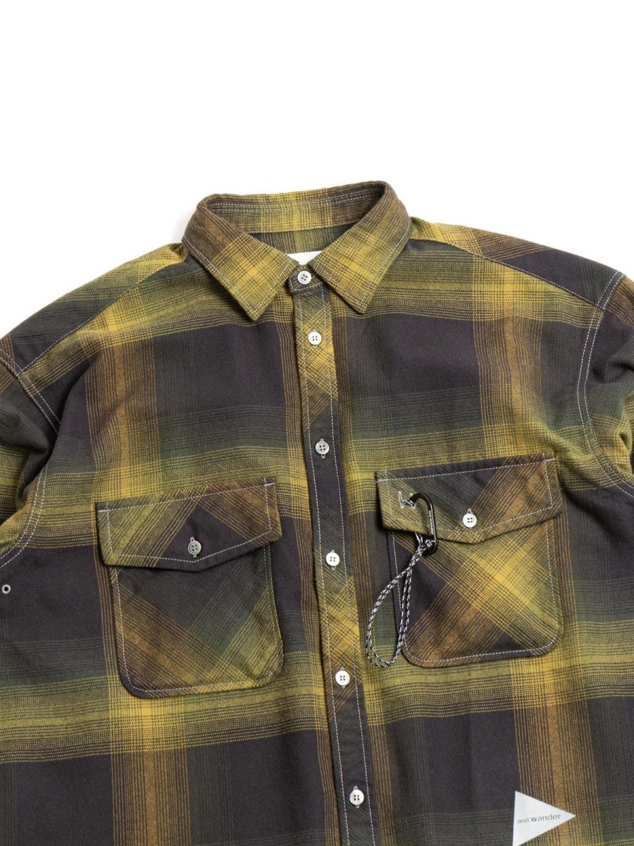 and wander Thermonel Check Shirt Khaki | Shirts