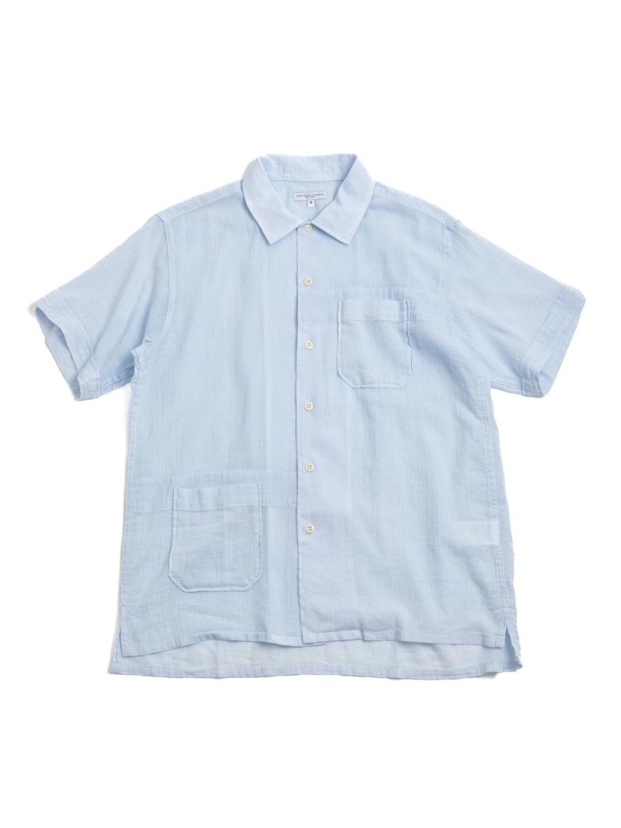 Engineered Garments Camp Shirt Cotton Crepe Lt. Blue | Shirts