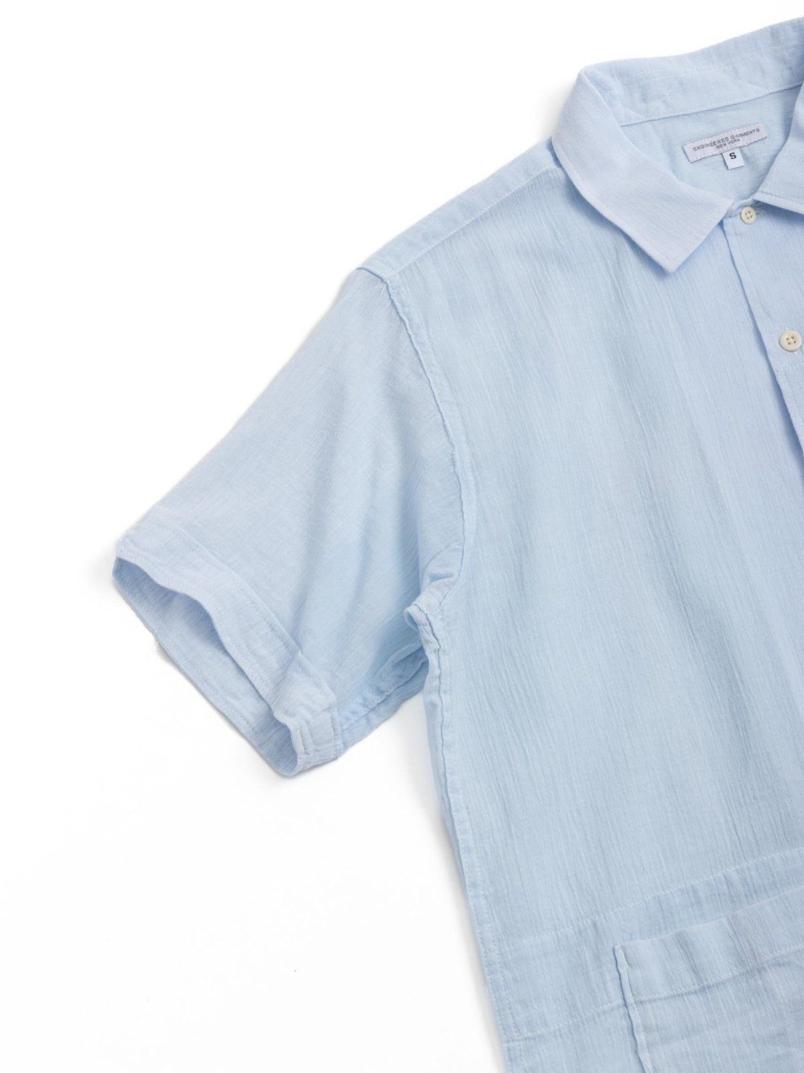 Engineered Garments Camp Shirt Cotton Crepe Lt. Blue | Shirts