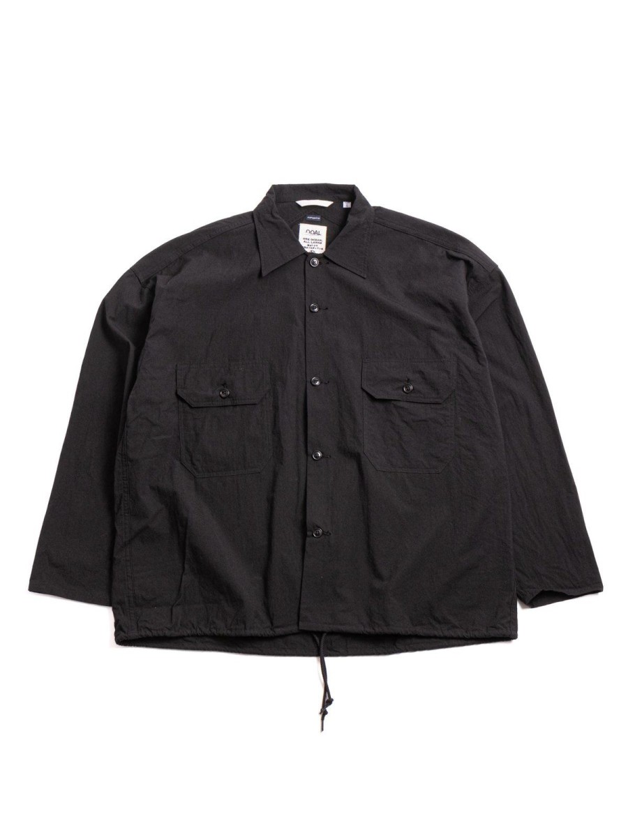 Nanamica Cotton Wool Deck Shirt Black | Shirts