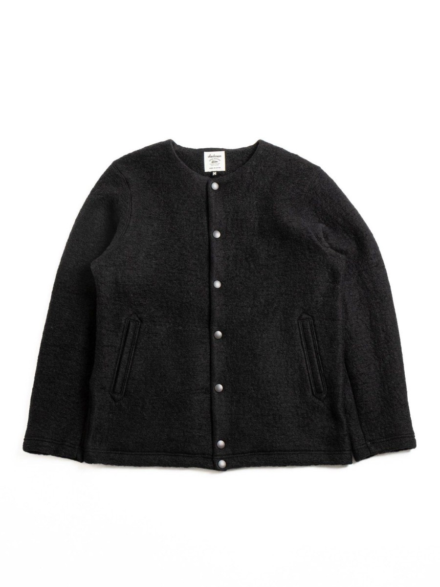 Jackman Wool Collarless Jacket Black | Jackets