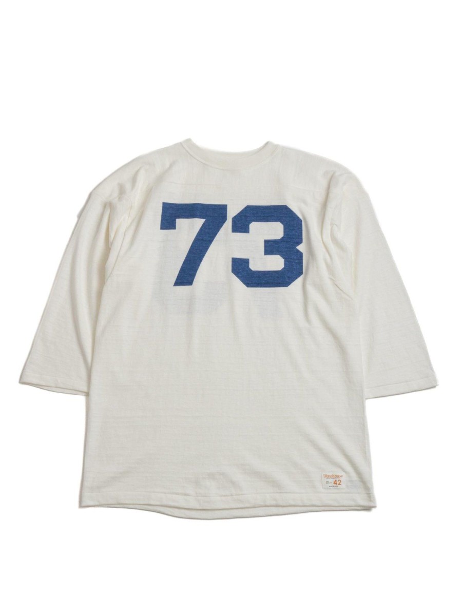 Warehouse & Co Lot 4063 Sleeve Football No.73 Tee Off White | T Shirts L/S