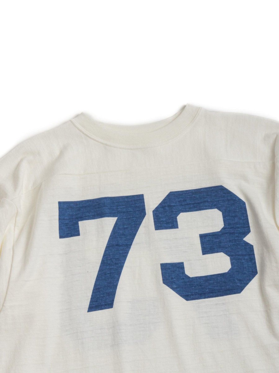 Warehouse & Co Lot 4063 Sleeve Football No.73 Tee Off White | T Shirts L/S