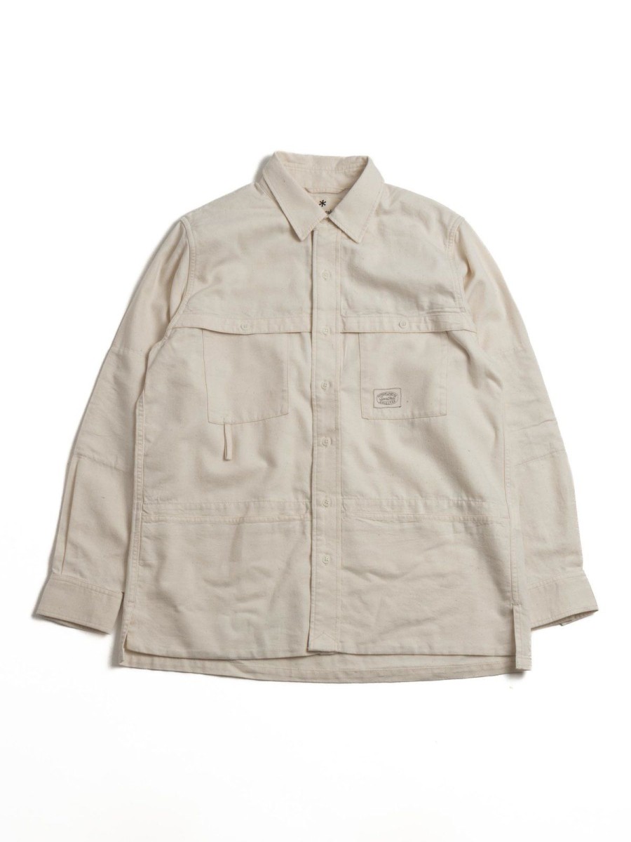 SNOW PEAK APPAREL Takibi Light Denim Utility Shirt Ecru | Jackets