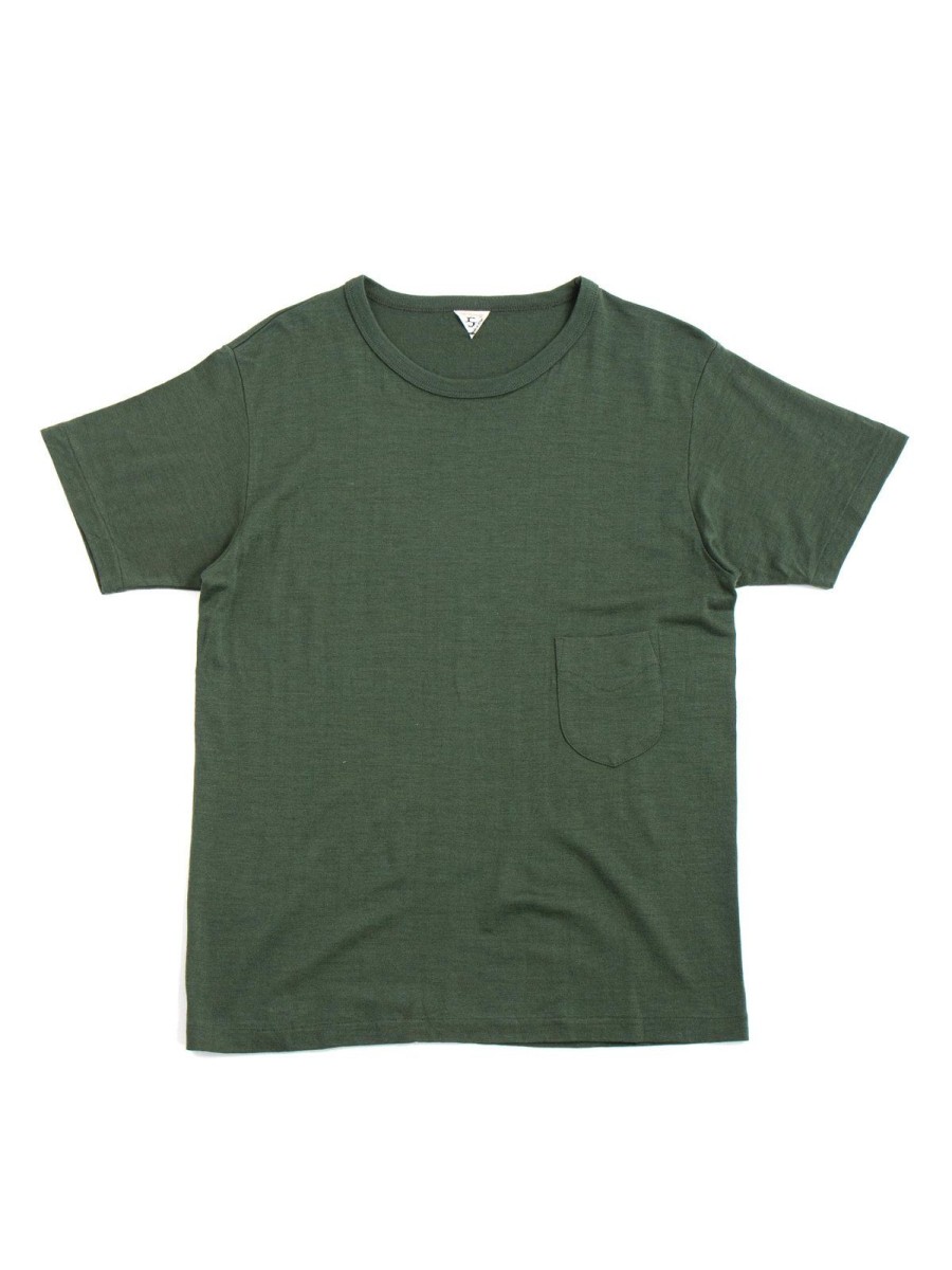 Filmelange Wl Dizzy (Wool Linen) Pocket Tee Green | T Shirts S/S