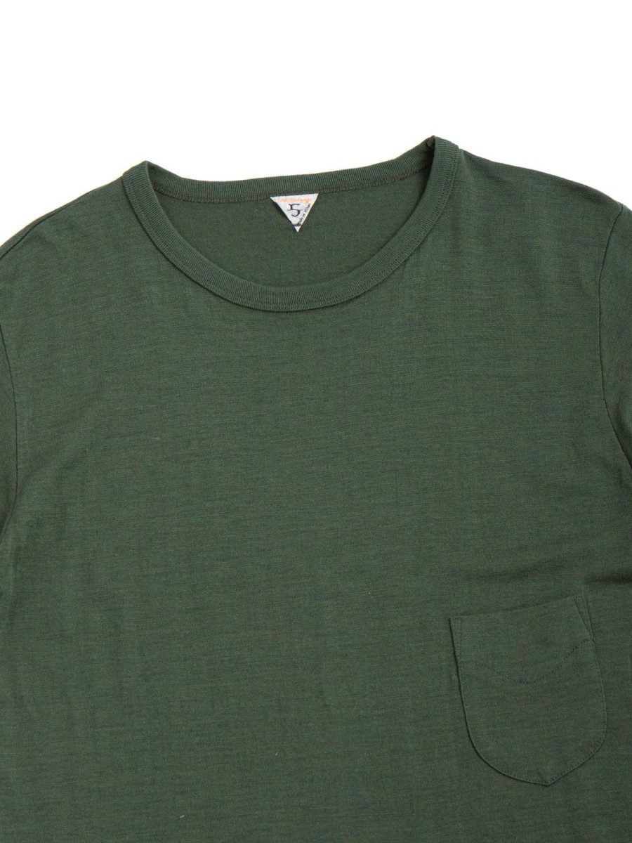 Filmelange Wl Dizzy (Wool Linen) Pocket Tee Green | T Shirts S/S