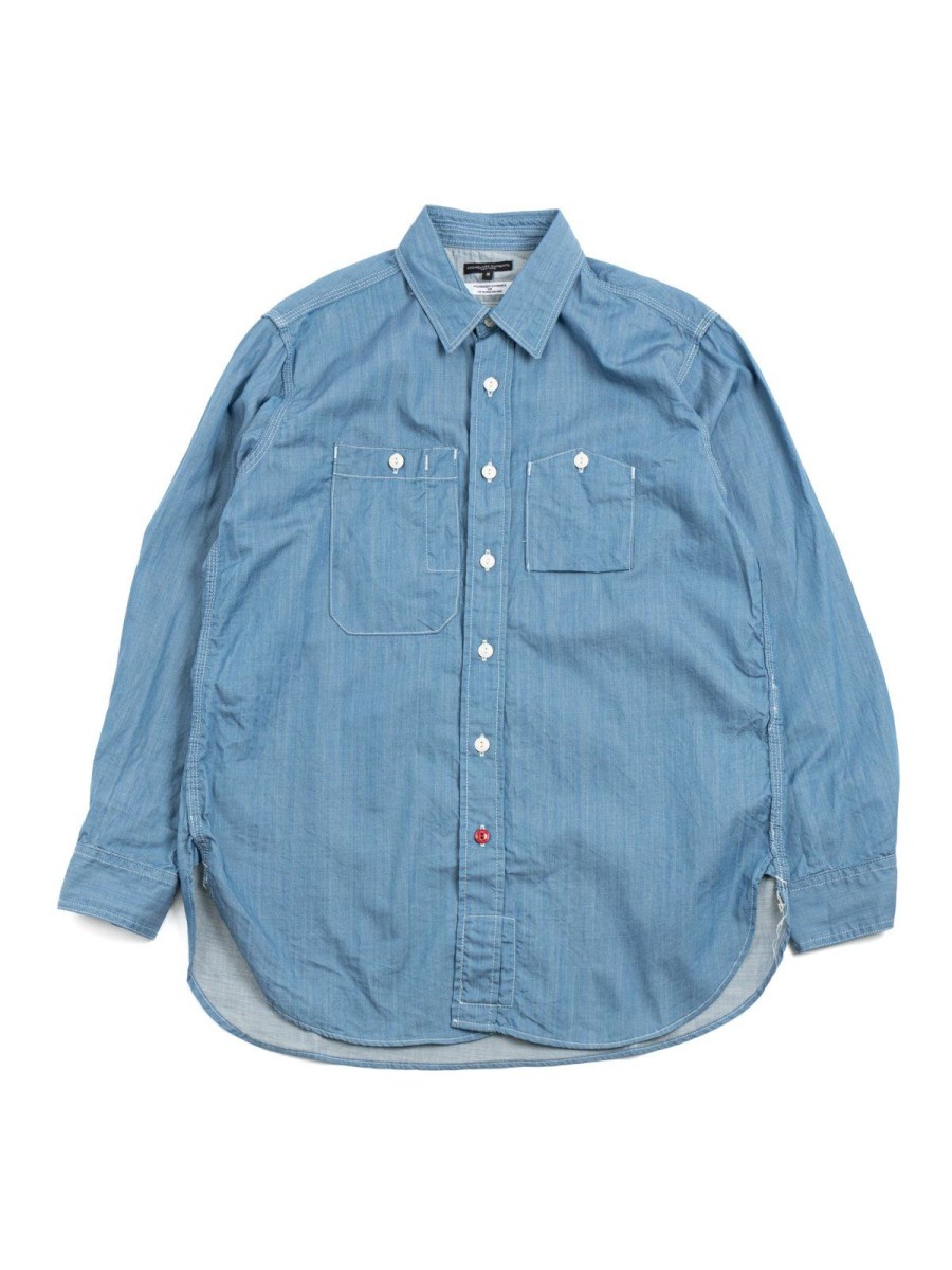 Engineered Garments For The Bureau Work Shirt Lt Blue Japanese Denim Tbb Exclusive | Shirts