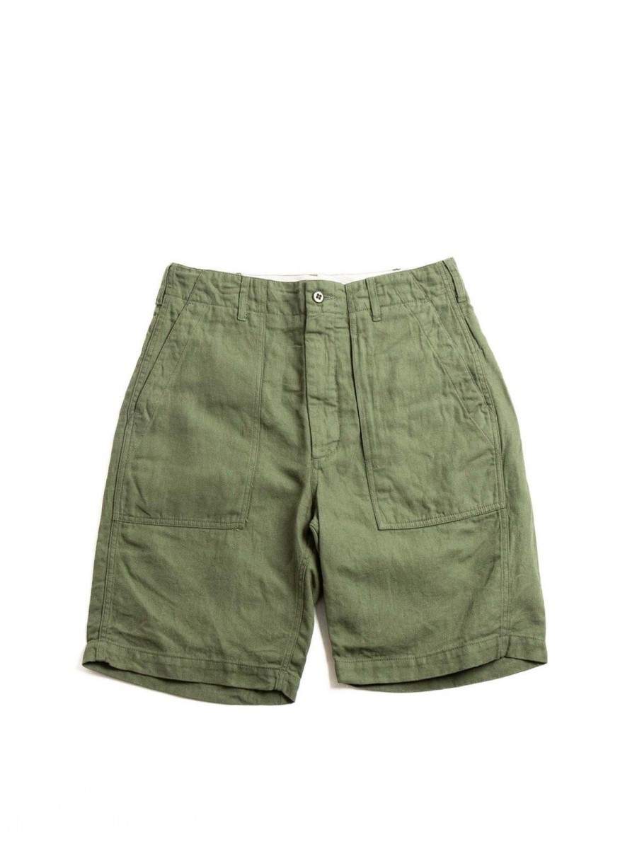 Engineered Garments Fatigue Short Olive Cotton Hemp Satin | Shorts