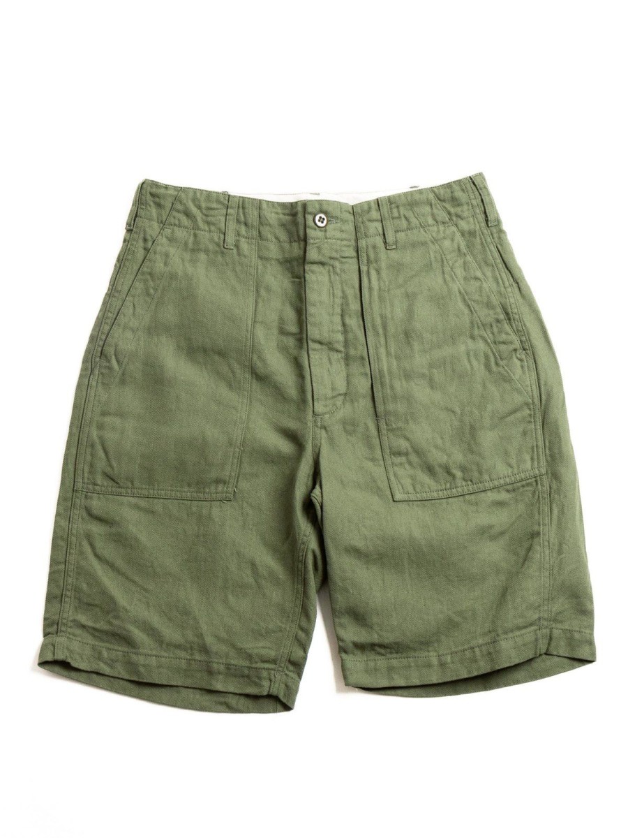 Engineered Garments Fatigue Short Olive Cotton Hemp Satin | Shorts