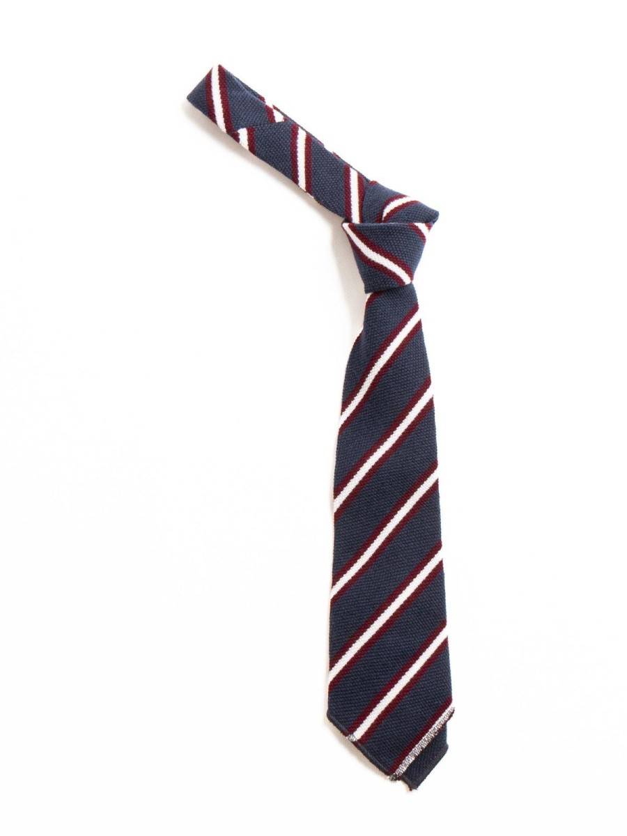 Engineered Garments Knit Tie Navy Stripe | Ties & Pocket Squares