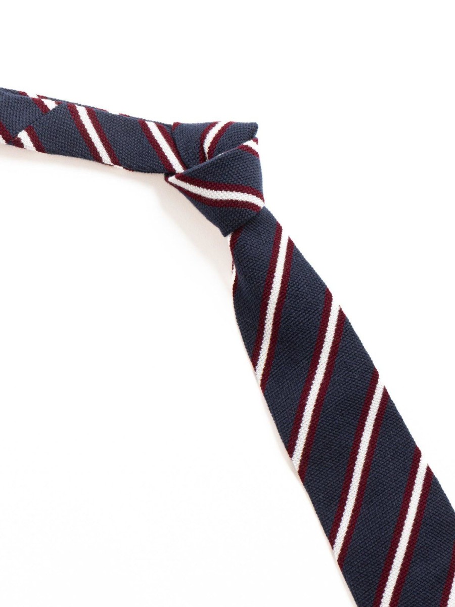 Engineered Garments Knit Tie Navy Stripe | Ties & Pocket Squares