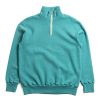 DUBBLE WORKS Lot 86014 Loop Wheel High Neck Half Zip Sweatshirt Turquoise | Sweatshirts