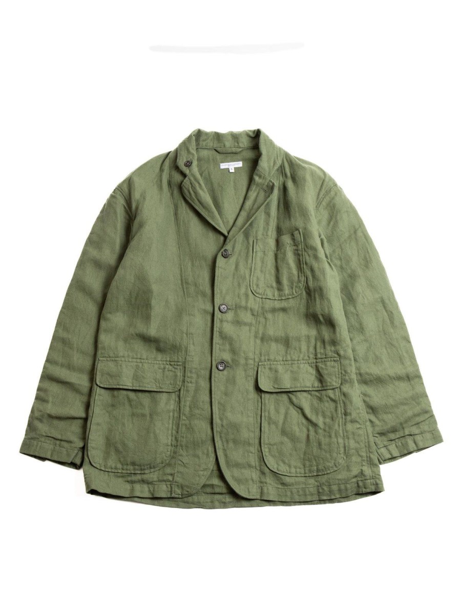 Engineered Garments Loiter Jacket Olive Cotton Hemp Satin | Jackets