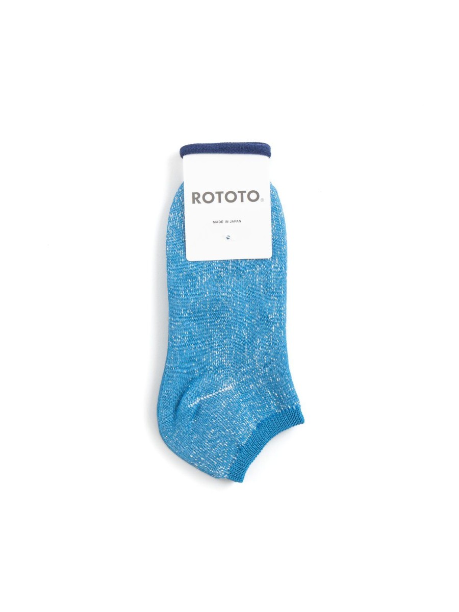 RoToTo Washi Pile Short Socks Neon Blue | Socks