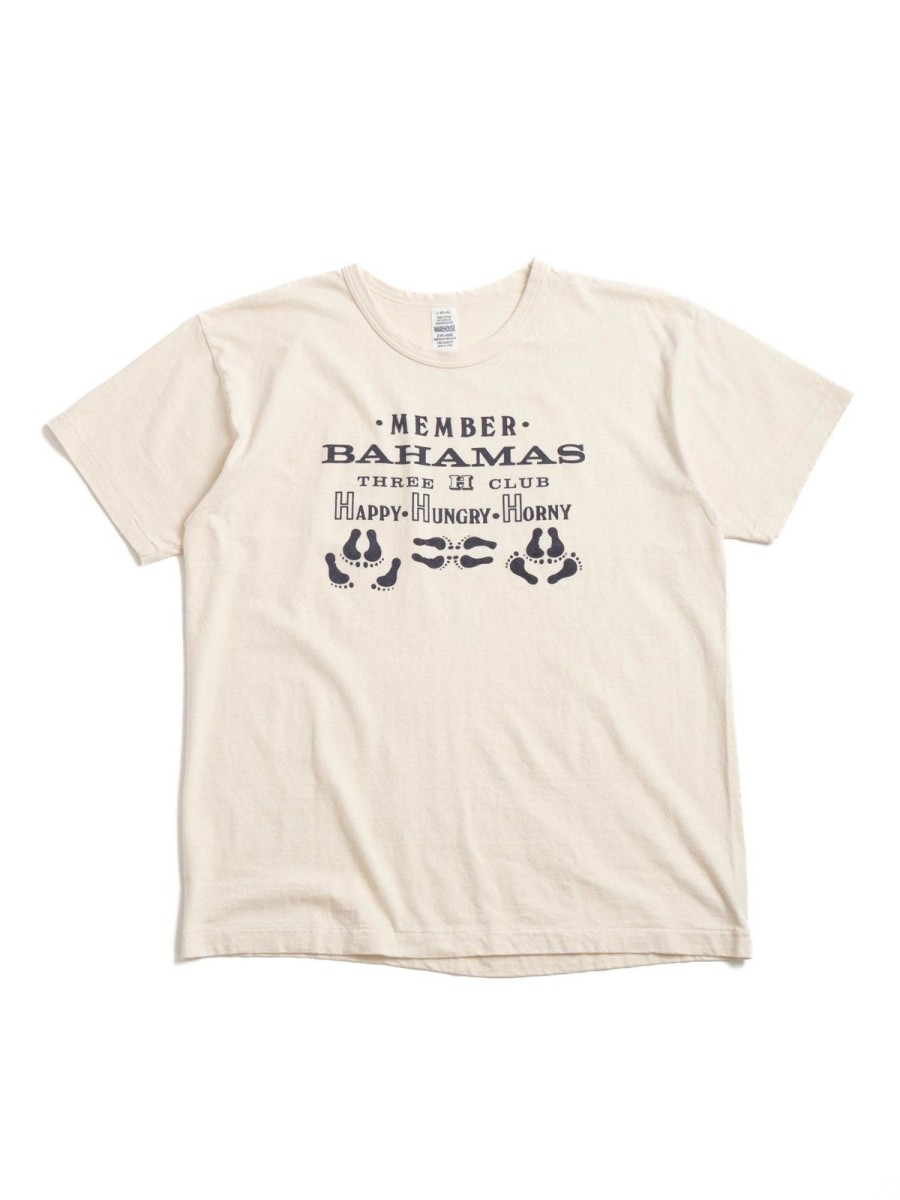 Warehouse & Co Lot 4064 Bahamas T Shirt Cream | T Shirt S/S Print