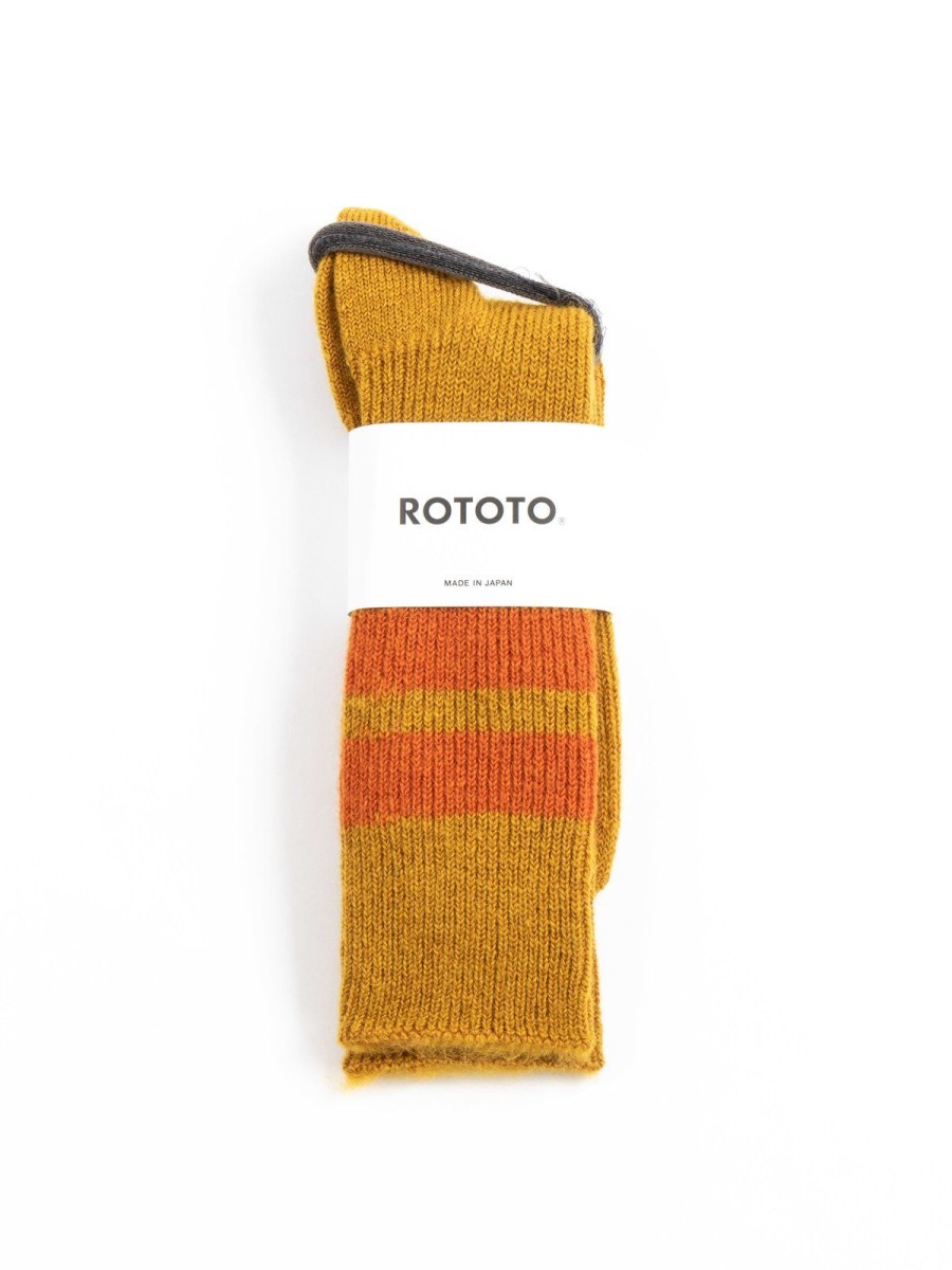 RoToTo Brush Mohair Crew Socks D.Yellow | Socks