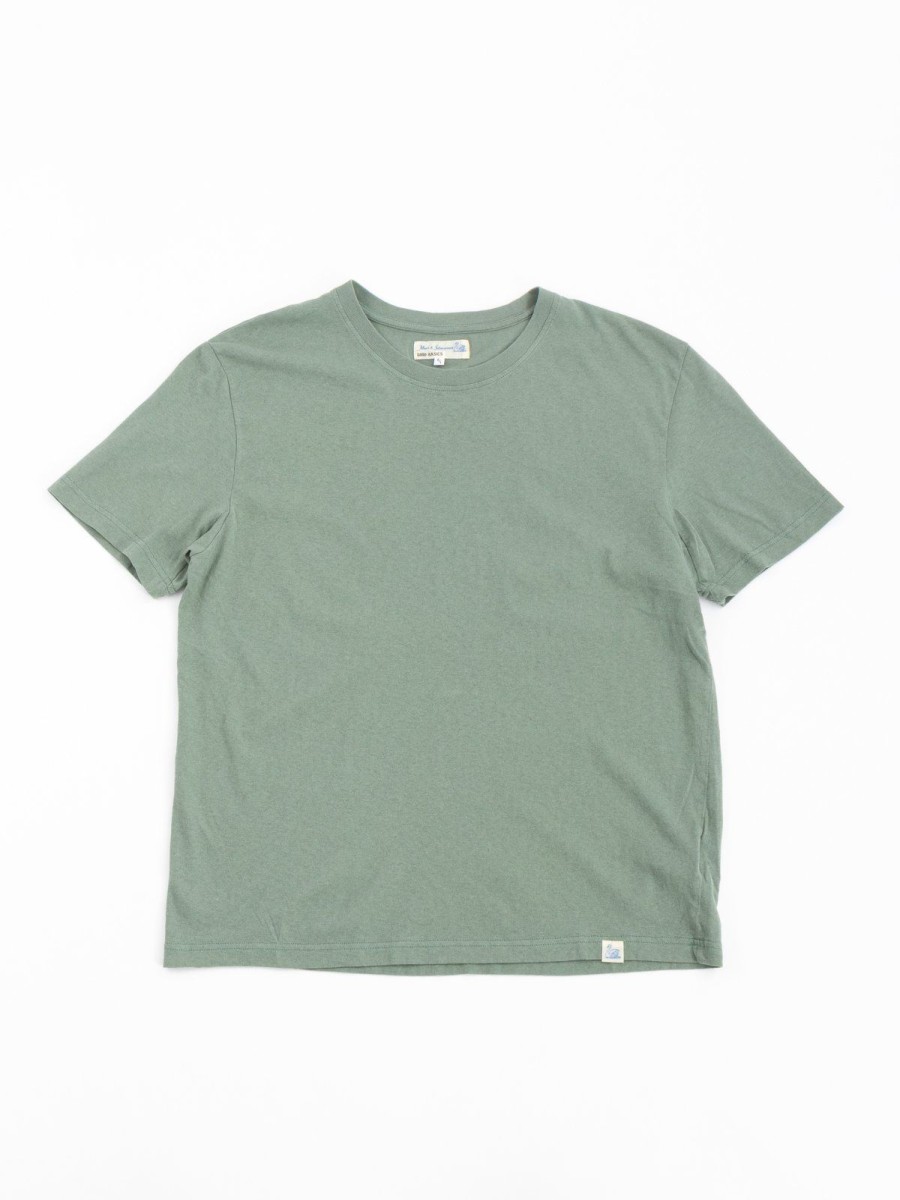 Merz B. Schwanen Good Basics Ct02Vj Crew Neck T Shirt Green Stone | T Shirts S/S