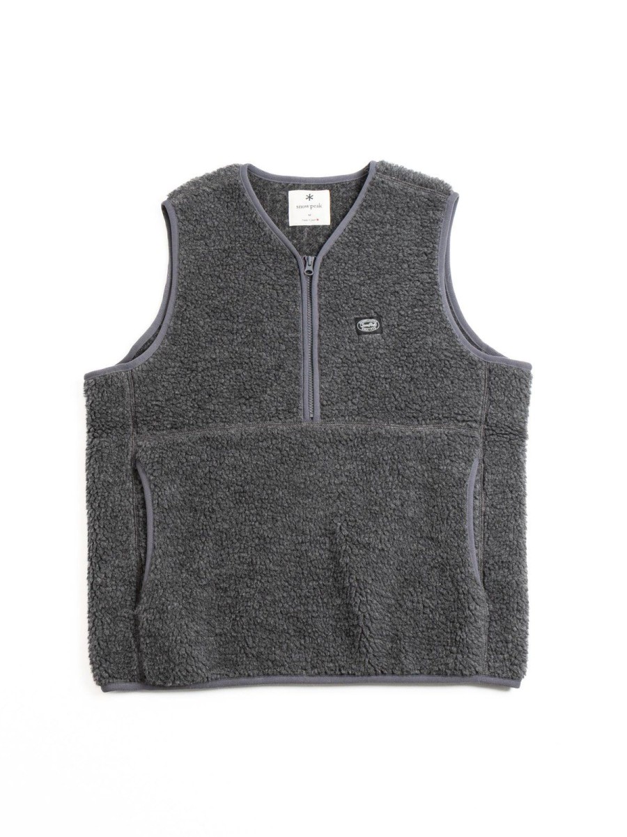 SNOW PEAK APPAREL Wool Fleece Vest Charcoal | Tops