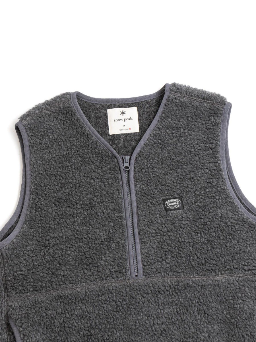 SNOW PEAK APPAREL Wool Fleece Vest Charcoal | Tops