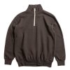 DUBBLE WORKS Lot 86014 Loop Wheel High Neck Half Zip Sweatshirt Sumikuro | Sweatshirts