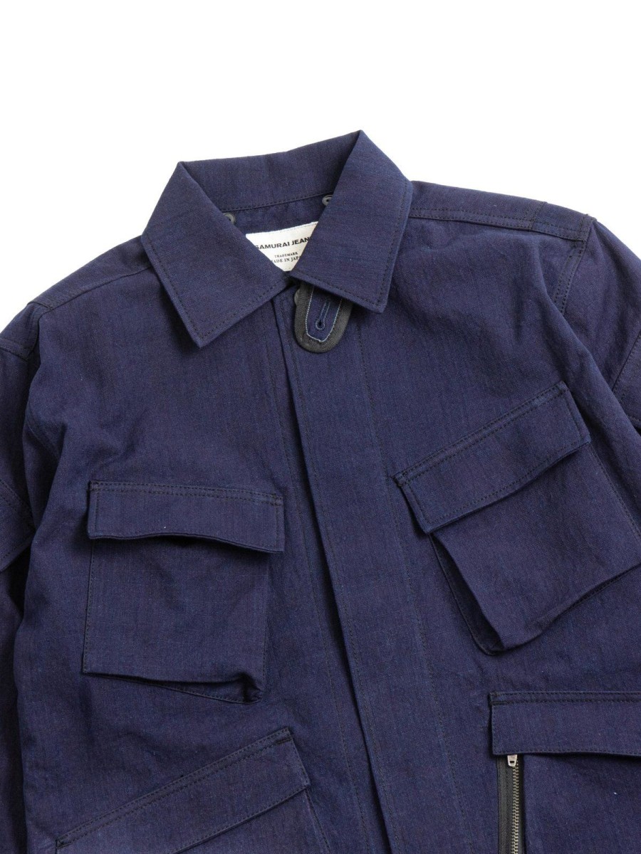 SAMURAI Sjmj23 Ars Indigo Cotton Ripstop Jacket | Shirts