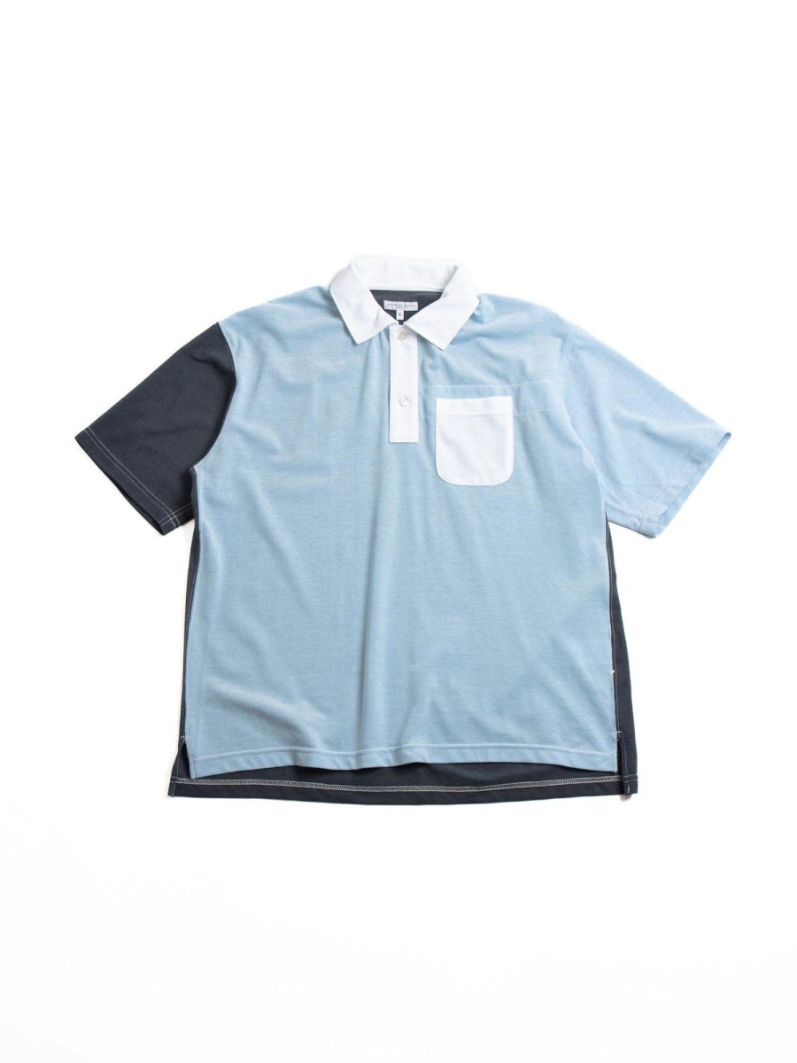 Engineered Garments Polo Shirt Combo Lt.Blue Cotton Pique | T Shirts S/S