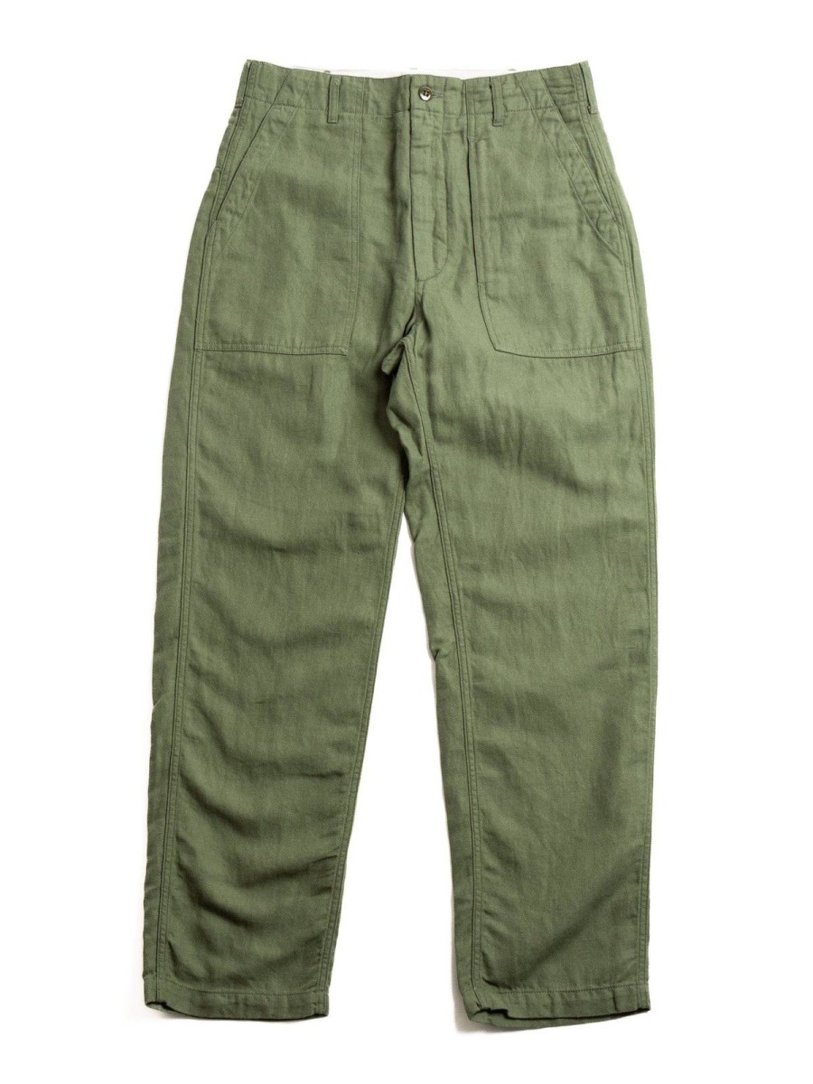 Engineered Garments Fatigue Pant Olive Cotton Hemp Satin | Trousers